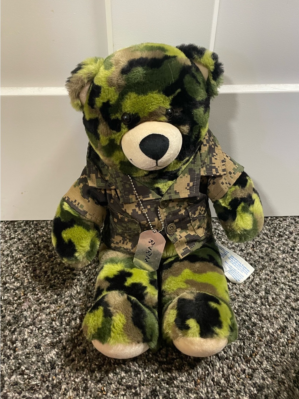 Camo Military Build a Bear with Dog Tag